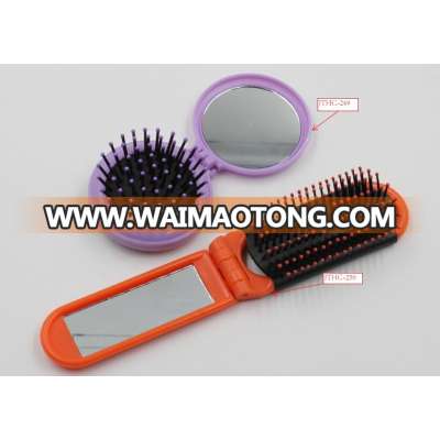 Plastic foldable brush, travel brush and hair brush with mirror